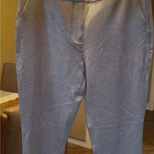 INC International Concepts Silver Shimmery Cropped Pants BRAND NEW NEVER WORN 6
